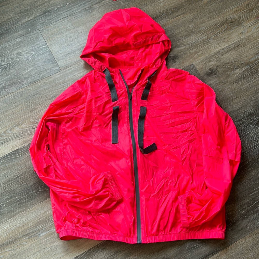 ZYIA Pink Hoodie Drawstring Light Windbreaker
